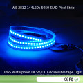 Ws2812 LED Faixa digital 144LEDs / M 144pixels / M, 2m / rolo, PCB preto, tubo de silicone à prova d&#39;água IP67, entrada DC5V